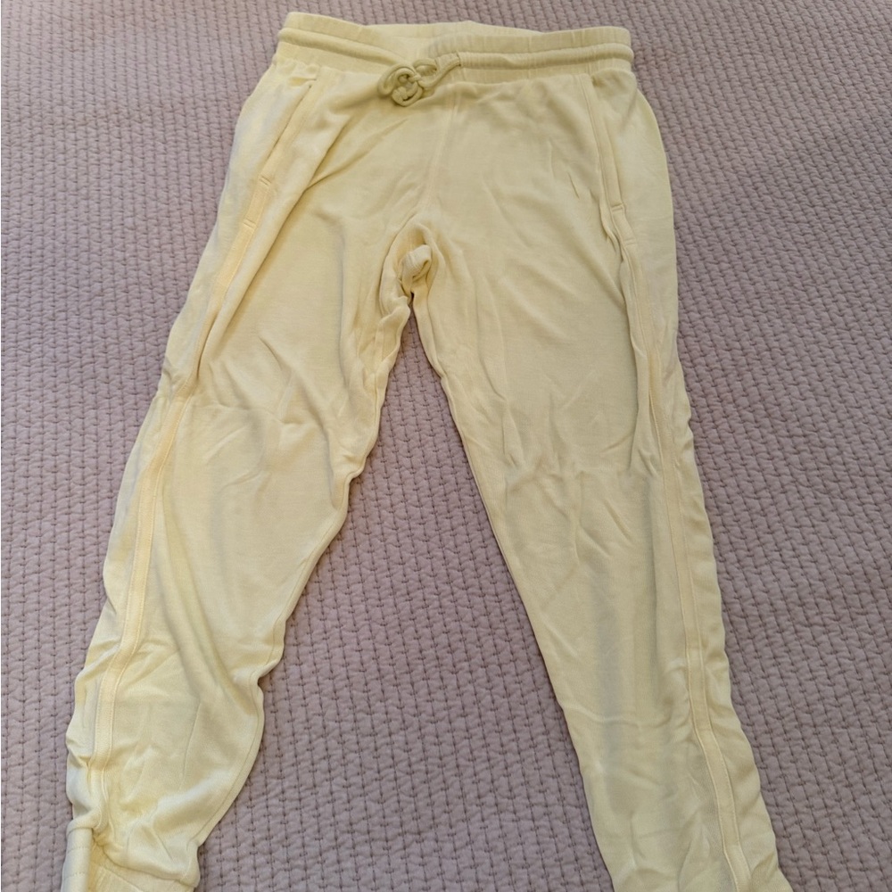 Free People Yellow Track Pants with Elastic Waistband